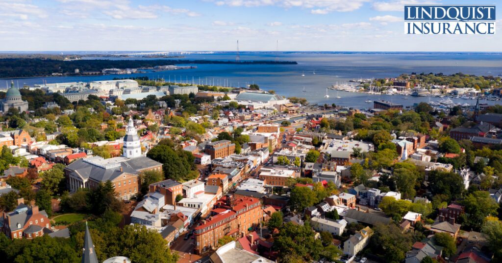 spring view of city scape in Maryland Lindquist Insurance