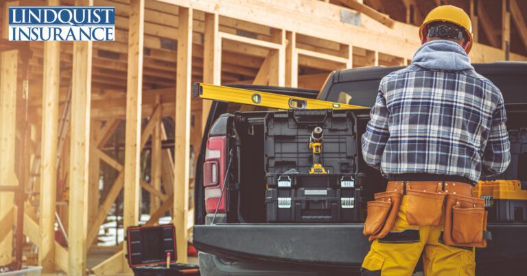 contractor at truck Lindquist Insurance