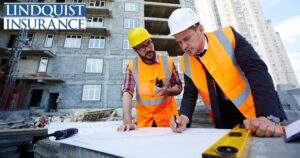 two construction workers on site Lindquist Insurance